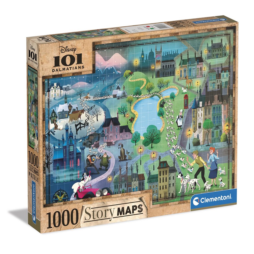 Clementoni Disney Maps 101 Dalmatians Puzzle, 1000 Pieces