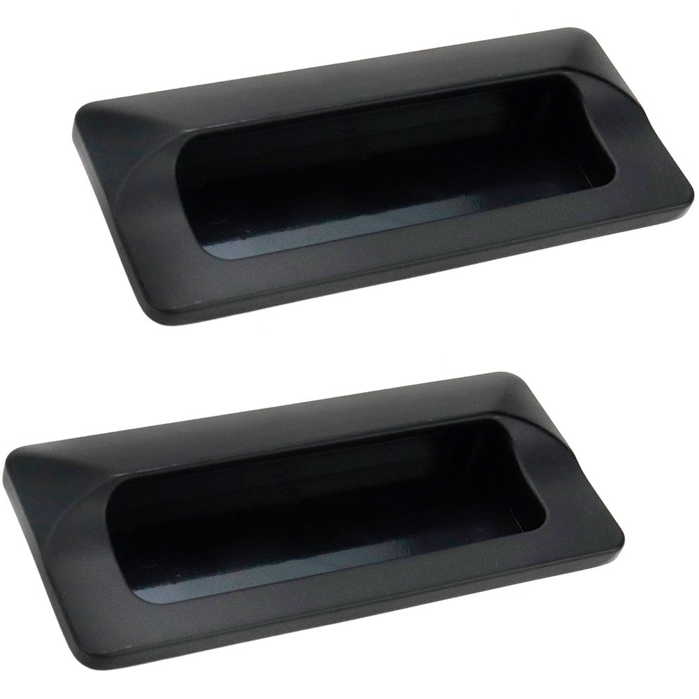 Mewutal 2-Pack Concealed Handles, 10.2 x 5.1 cm, Zinc Alloy, Square, for Sliding Doors, Drawers and Tatami, 96 mm Hole Spacing, Matte Black