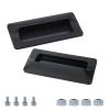 Mewutal 2-Pack Concealed Handles, 10.2 x 5.1 cm, Zinc Alloy, Square, for Sliding Doors, Drawers and Tatami, 96 mm Hole Spacing, Matte Black view 2