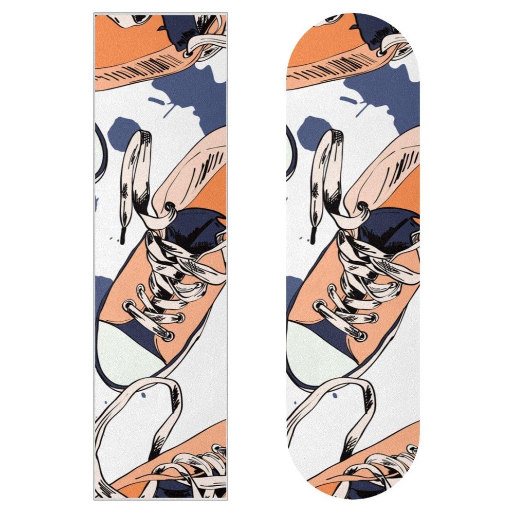 White Cool Shoes Skateboard Grip Tape, 2 Pieces