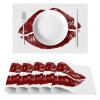 Red Lips White Placemats, Set of 6 for Dining Tables, 30.5 x 45.7 cm, Non-Slip, Heat-Resistant Kitchen Table Placemats view 2