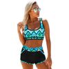 Women's Two-Piece High-Waisted Bikini Set with Landscape Print, XL view 1