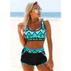 Women's Two-Piece High-Waisted Bikini Set with Landscape Print, XL view 2