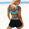 Women's Two-Piece High-Waisted Bikini Set with Landscape Print, XL view 4