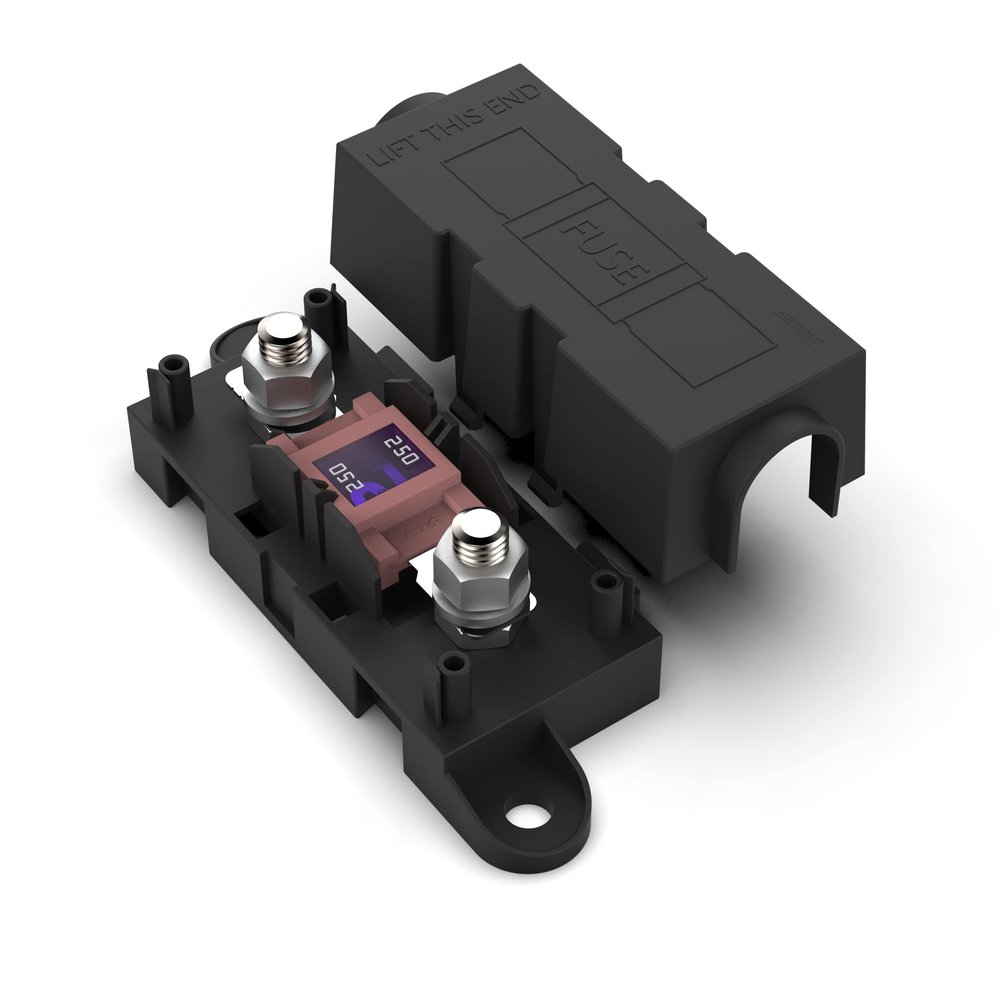 AUPROTEC MEGA Fuse Holder with Cover and 250A MEGA Fuse, Pink