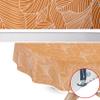 ANRO Washable Oilcloth Tablecloth, Oval, 140 x 320 cm, Mathilda Light Brown/Beige view 2