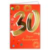 Afie 69-2430 30th Birthday Greeting Card, Shiny Textured Gold, for Men, with Envelope, Made in France view 1
