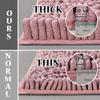 Chenille Bathroom Mat, Extra Soft and Absorbent, Non-Slip, Quick-Drying, Machine Washable, Coral Pink, 120 x 43 cm view 2