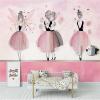 Yimesoy Nordic Pink Ballet Princess 3D Wall Mural, 430 x 300 cm view 4