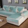 WYZPA L-Shaped Sofa Cover, Plush Quilted Chaise Cover, Green, 90 x 210 cm / 35 x 83 in view 1