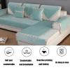 WYZPA L-Shaped Sofa Cover, Plush Quilted Chaise Cover, Green, 90 x 210 cm / 35 x 83 in view 2