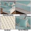 WYZPA L-Shaped Sofa Cover, Plush Quilted Chaise Cover, Green, 90 x 210 cm / 35 x 83 in view 3