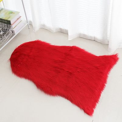 ZLLY Faux Sheepskin Rugs, 2 Pieces, High-Pile Faux Wool, Big Red, 70 × 120 cm