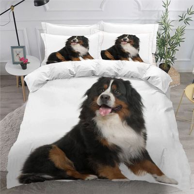 AOYNP Bernese Mountain Dog 3D-Printed Duvet Cover Set, 135 x 200 cm