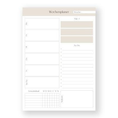 A4 Weekly Planner Notepad | Home Office Planner | Habit Tracker | To-Do List