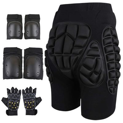 MCWJDSD Padded Shorts with 3D Hip Protection for Kids, C1, Size L