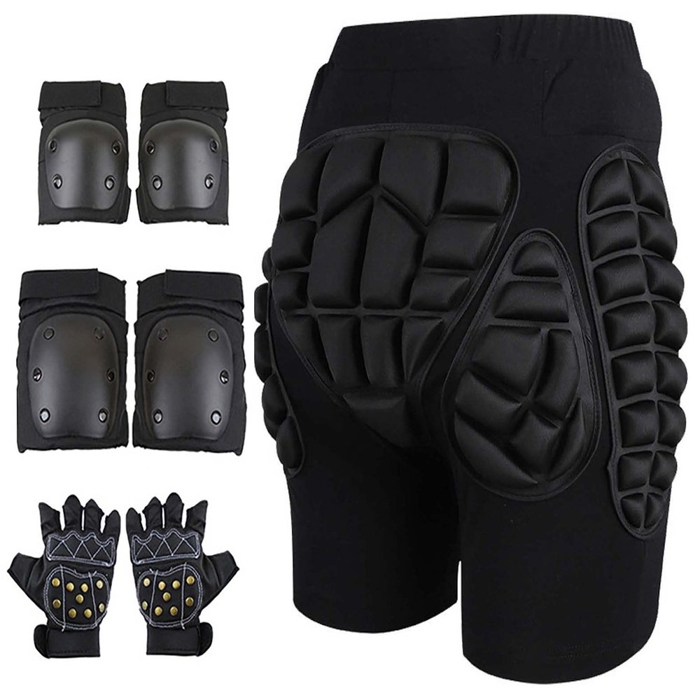 MCWJDSD Padded Shorts with 3D Hip Protection for Kids, C1, Size L