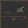 KLEMP Black Industrial-Style Wall-Mounted Garment Rack, 75 cm view 3