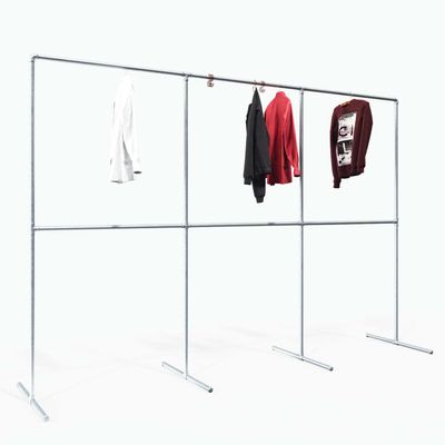 KLEMP Freestanding Industrial-Style Garment Rack, 375 x 200 cm