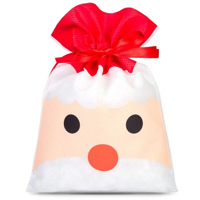 SAKETOS | 3-Piece Christmas Gift Bags with Drawstring, 22 x 31 cm, White
