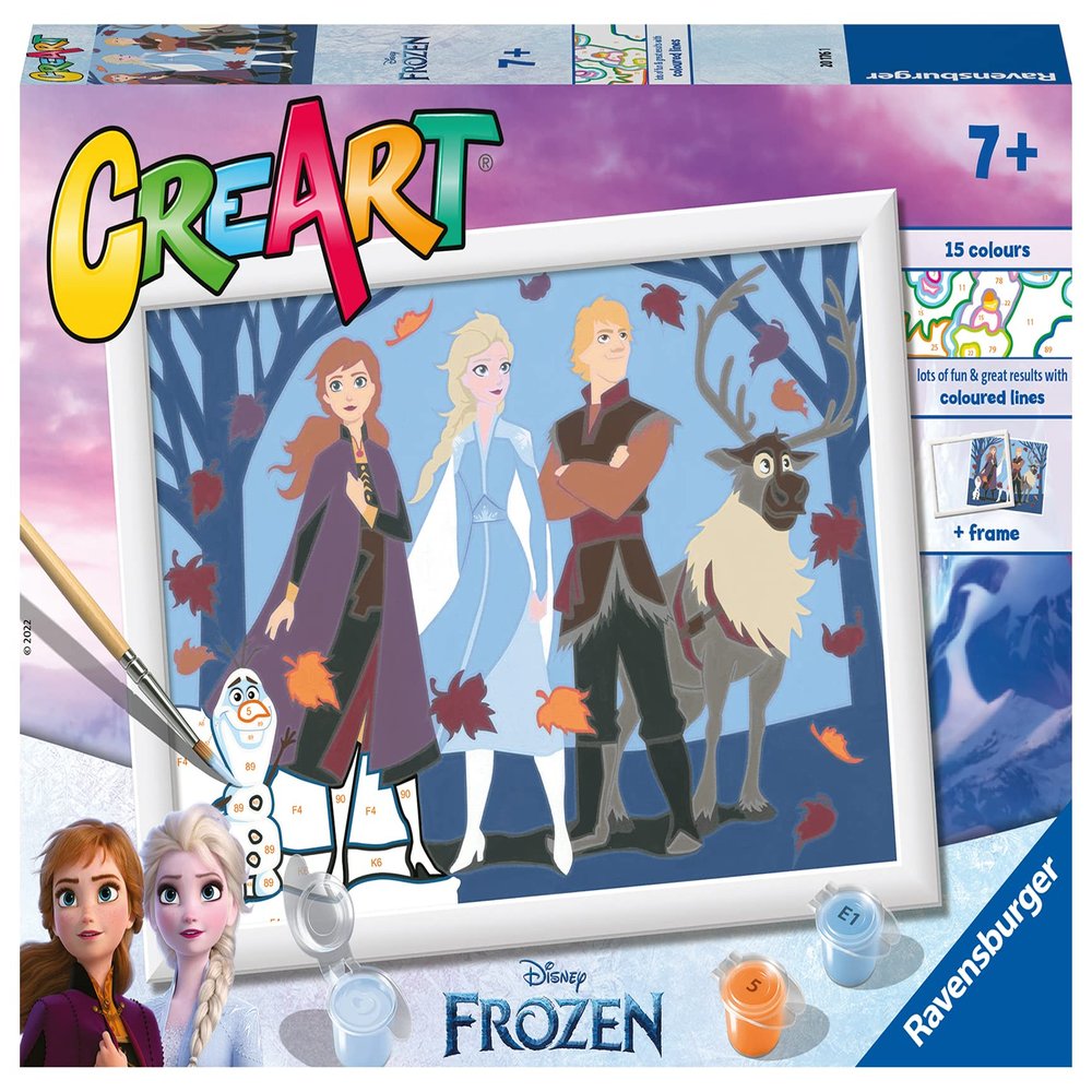 Ravensburger CreArt Disney Frozen: Best Friends Paint by Numbers Set for Kids Ages 7+, 25 x 18.3 cm