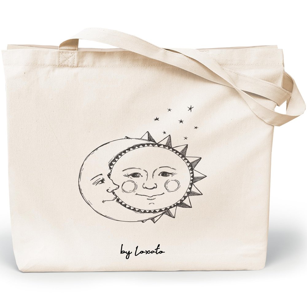 Loxato Printed Cotton Canvas Tote Bag for Women