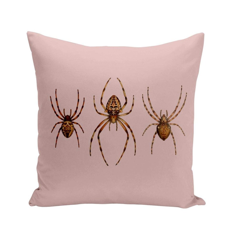 Fabulous Cushion with Cover, 40 x 40 cm, American Spiders Antique Biology Illustration
