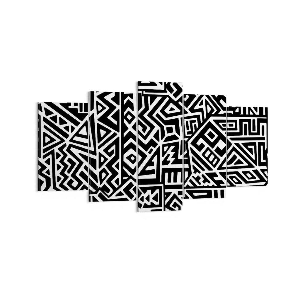 ARTTOR Canvas Wall Art 160 x 85 cm Abstract Black and White - 4885