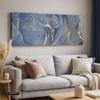 Panoramic Gold and Blue Canvas Wall Art with Frame, 100 x 40 cm view 3
