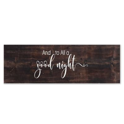 Unbranded Wooden Sign “And to All a Good Night,” 60 x 20 cm
