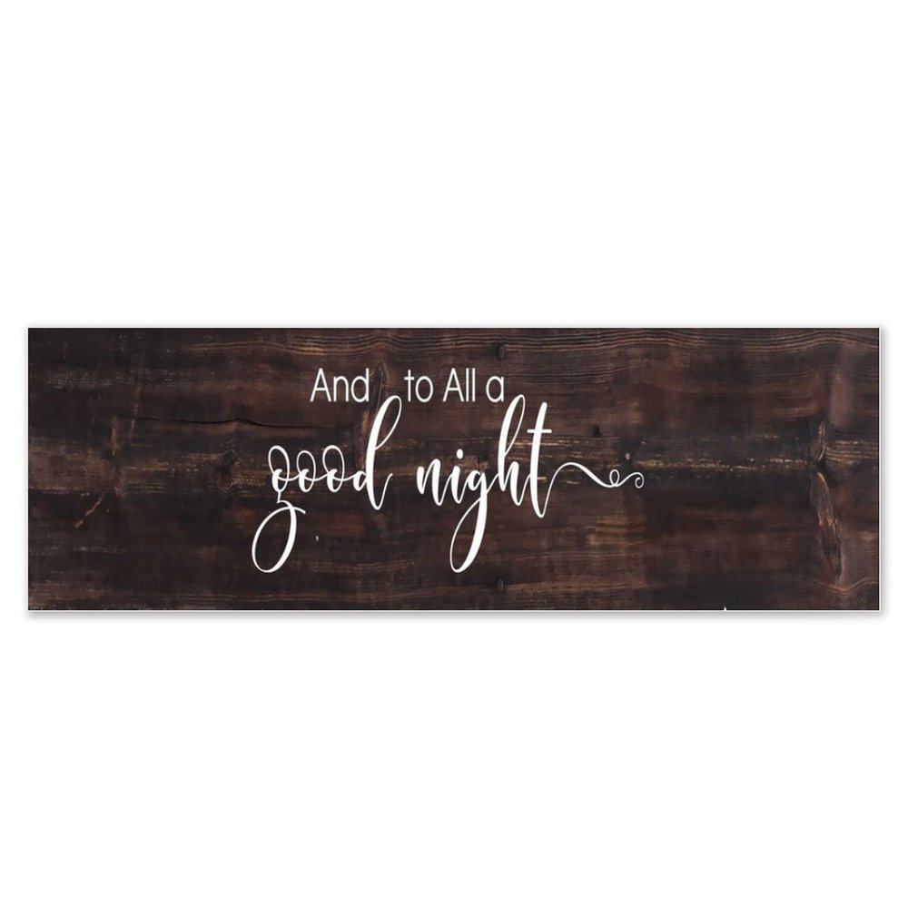 Unbranded Wooden Sign “And to All a Good Night,” 60 x 20 cm