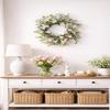 Easter Spring Wreath, 45 cm, Pink, White and Green Flowers view 2