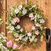 Easter Spring Wreath, 45 cm, Pink, White and Green Flowers view 4