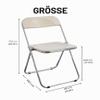 KAIHAOWIN Transparent Folding Chair for Dining Room and Living Room, 48 x 48 x 76 cm, White view 2