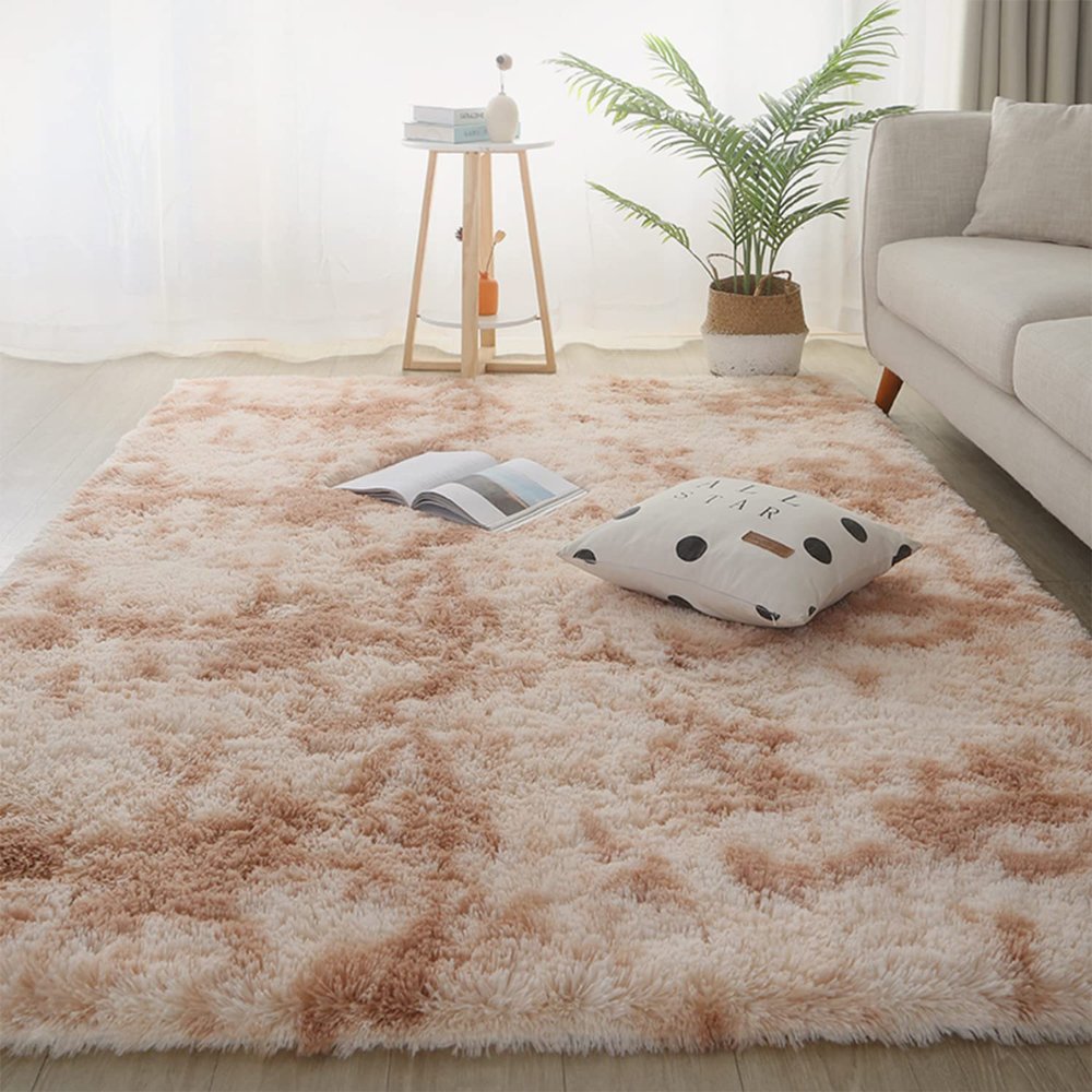 Jyswx Shaggy Area Rug, Beige, 160 x 200 cm