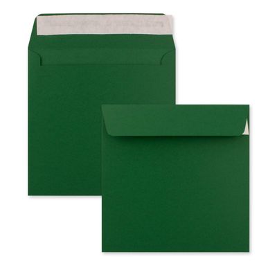 700 Dark Green Square Envelopes, 15.5 x 15.5 cm, Self-Adhesive, Matte Finish