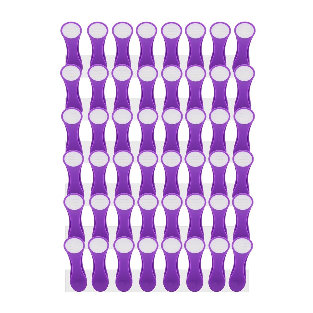 48 Purple Stainless Steel Spring Clothespins with Soft Grip