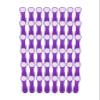 48 Purple Stainless Steel Spring Clothespins with Soft Grip view 1