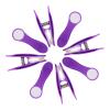 48 Purple Stainless Steel Spring Clothespins with Soft Grip view 2