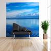 Wallario Non-Woven Photo Wallpaper, Blue Sea Cove in Italy with Water Reflection, 200 x 140 cm view 2
