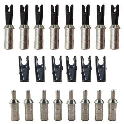 AMEYXGS 50 Arrow Nocks with Aluminum Pins, Black L, for 4.2 mm ID Shafts
