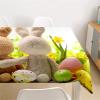 Morbuy Easter Tablecloth with 3D Rabbit Print, Waterproof, Washable, Yellow Flowers, 140 x 260 cm view 1