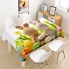 Morbuy Easter Tablecloth with 3D Rabbit Print, Waterproof, Washable, Yellow Flowers, 140 x 260 cm view 2