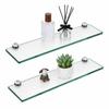 Randaco 2-Pack Glass Shelves, Clear Tempered Glass with Wall Brackets, 30 x 10 x 0.8 cm view 1