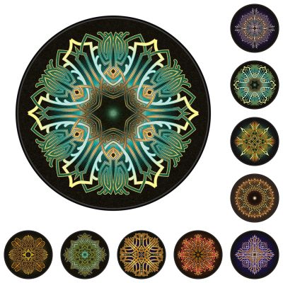 GZQIAWY Round Mandala Boho Rug, Non-Slip Soft Floor Rug, 200 x 200 cm