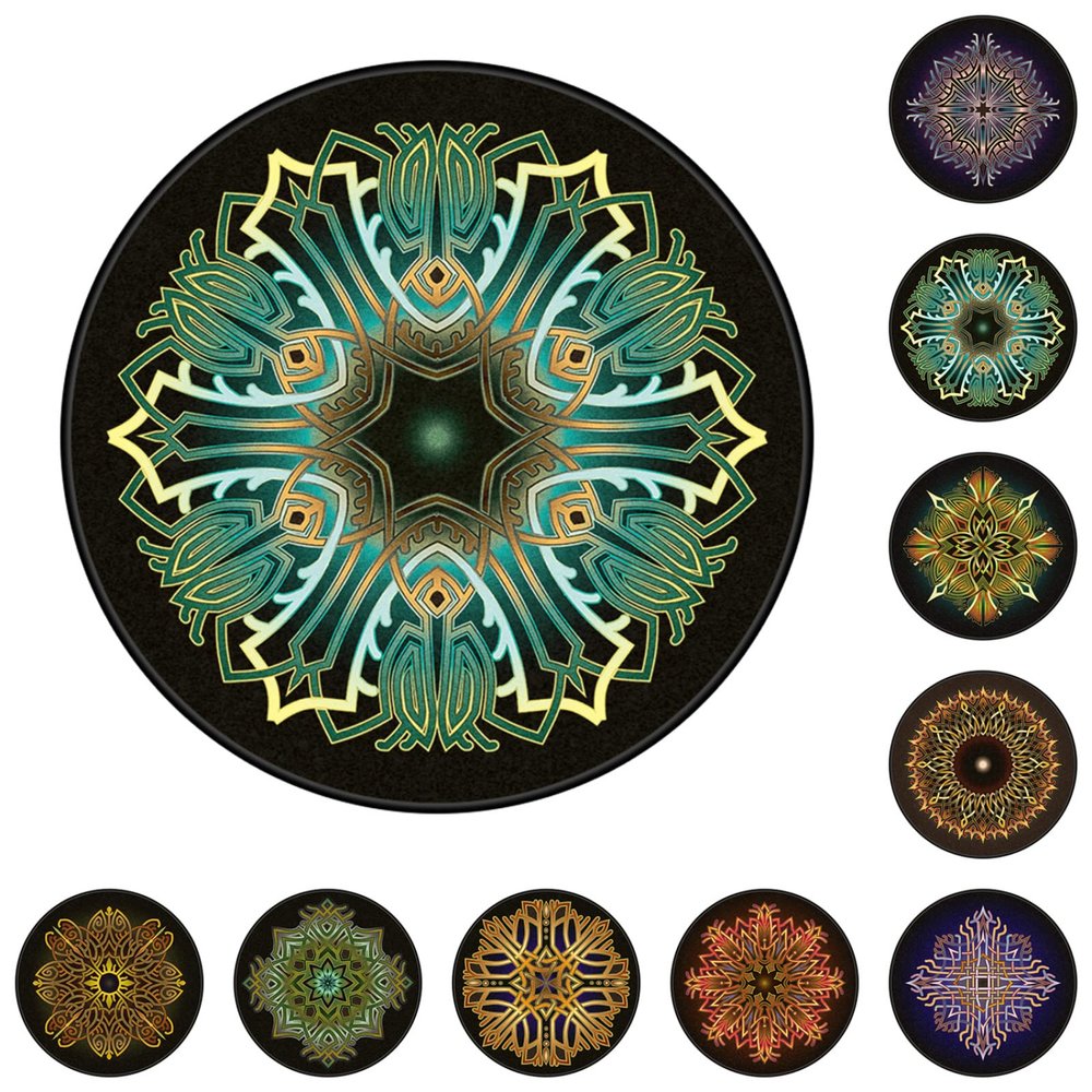 GZQIAWY Round Mandala Boho Rug, Non-Slip Soft Floor Rug, 200 x 200 cm