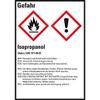 Isopropanol Hazardous Material Label Stickers, GHS/CLP, 52 x 74 mm, 10/Sheet view 1