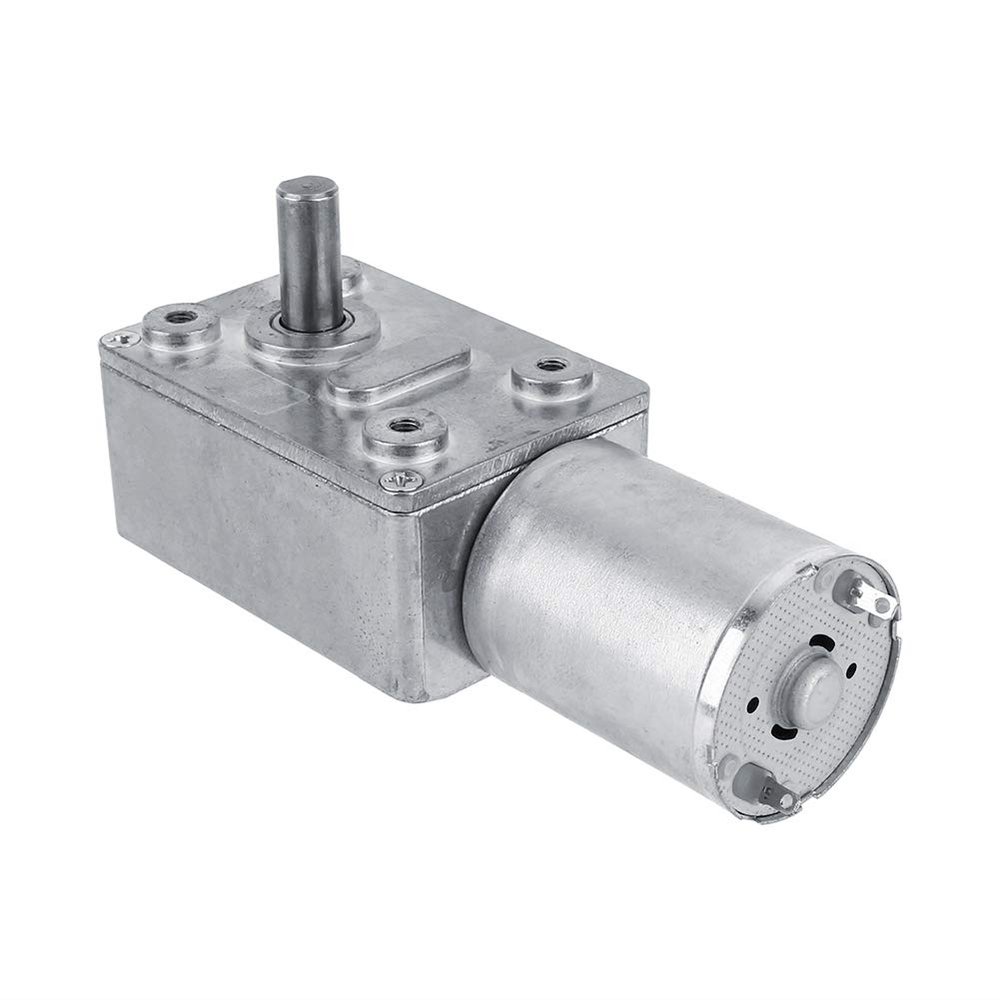 DC 12V Vertical Worm Gear Motor, Non-Self-Locking, 5–62 RPM