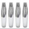 Crackle Glass Vases, 9.5 x 17 cm, Silver, Bulbous, 4-Pack view 1