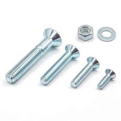 M6 Countersunk Screws with Nut and Washer, Zinc-Plated Steel, DIN 7991 (M6 x 12, 50 pcs.)